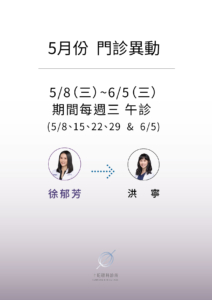 文山上明眼科-5月份門診異動