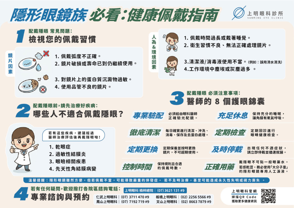 隱形眼鏡你戴對了嗎？眼科醫師提醒：正確配戴與保養的關鍵守則-板橋上明眼科-衛教單